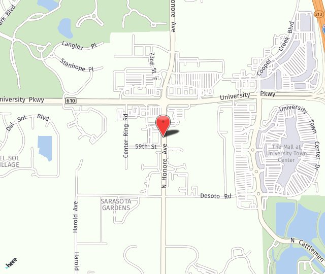 Location Map: 5911 N. Honore Avenue Sarasota, FL 34243